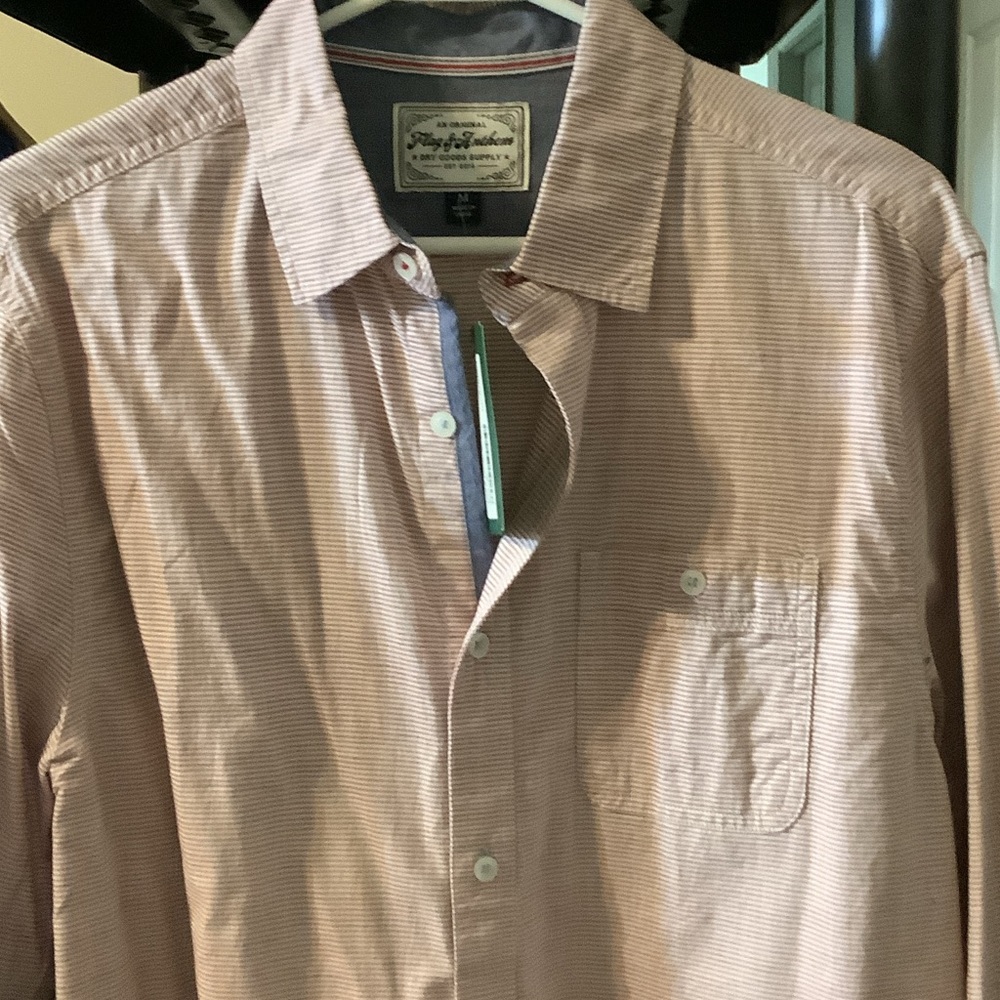 Flag & Anthem Casual Men's Striped Button Down Shirt, M